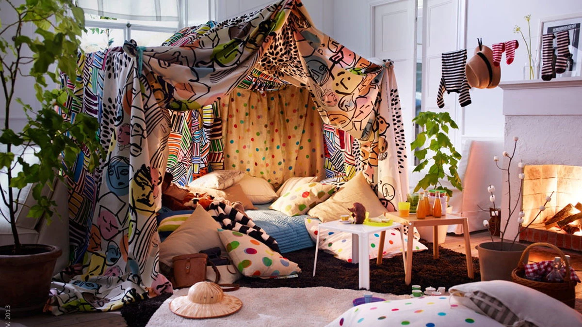 Building a Blanket Fort for Children