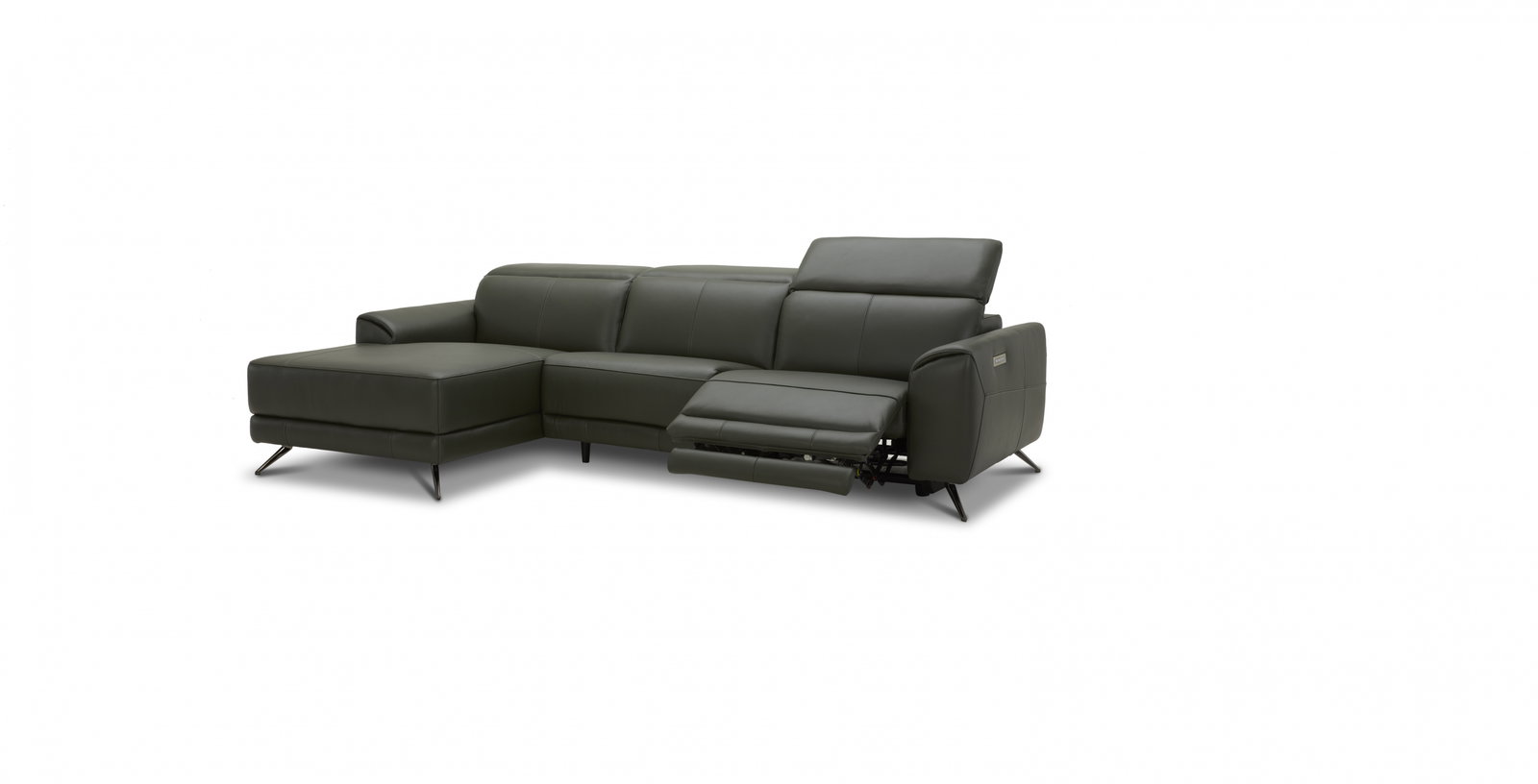 Dover Leather Recliner Chaise Lounge Option A