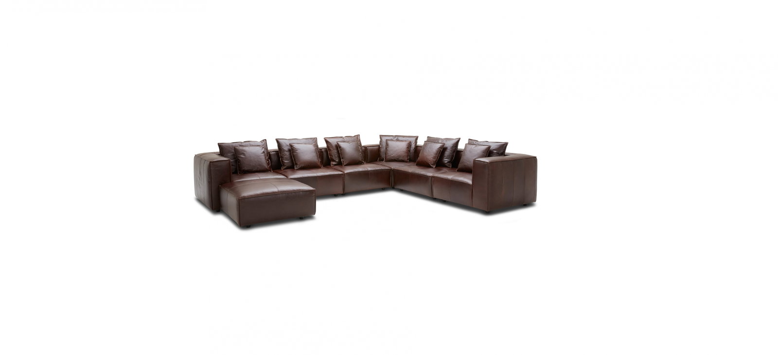 Enzo Leather Corner Lounge Option B With Ottoman