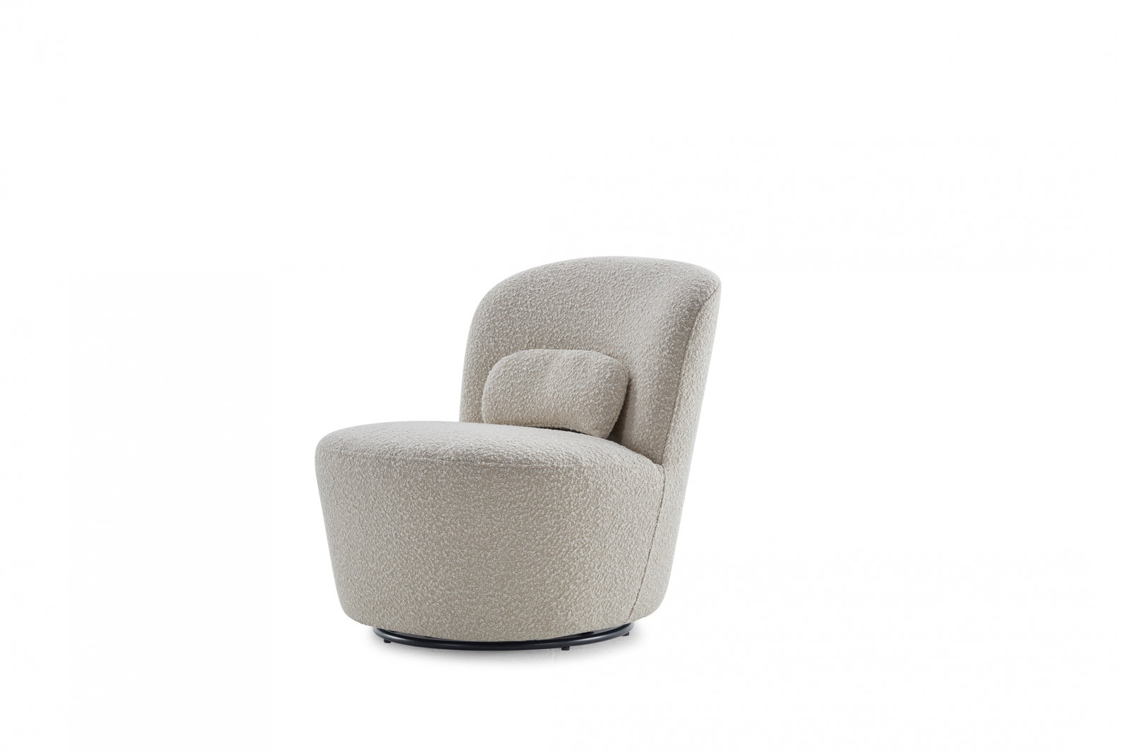Zoey Boucle Fabric Swivel Chair