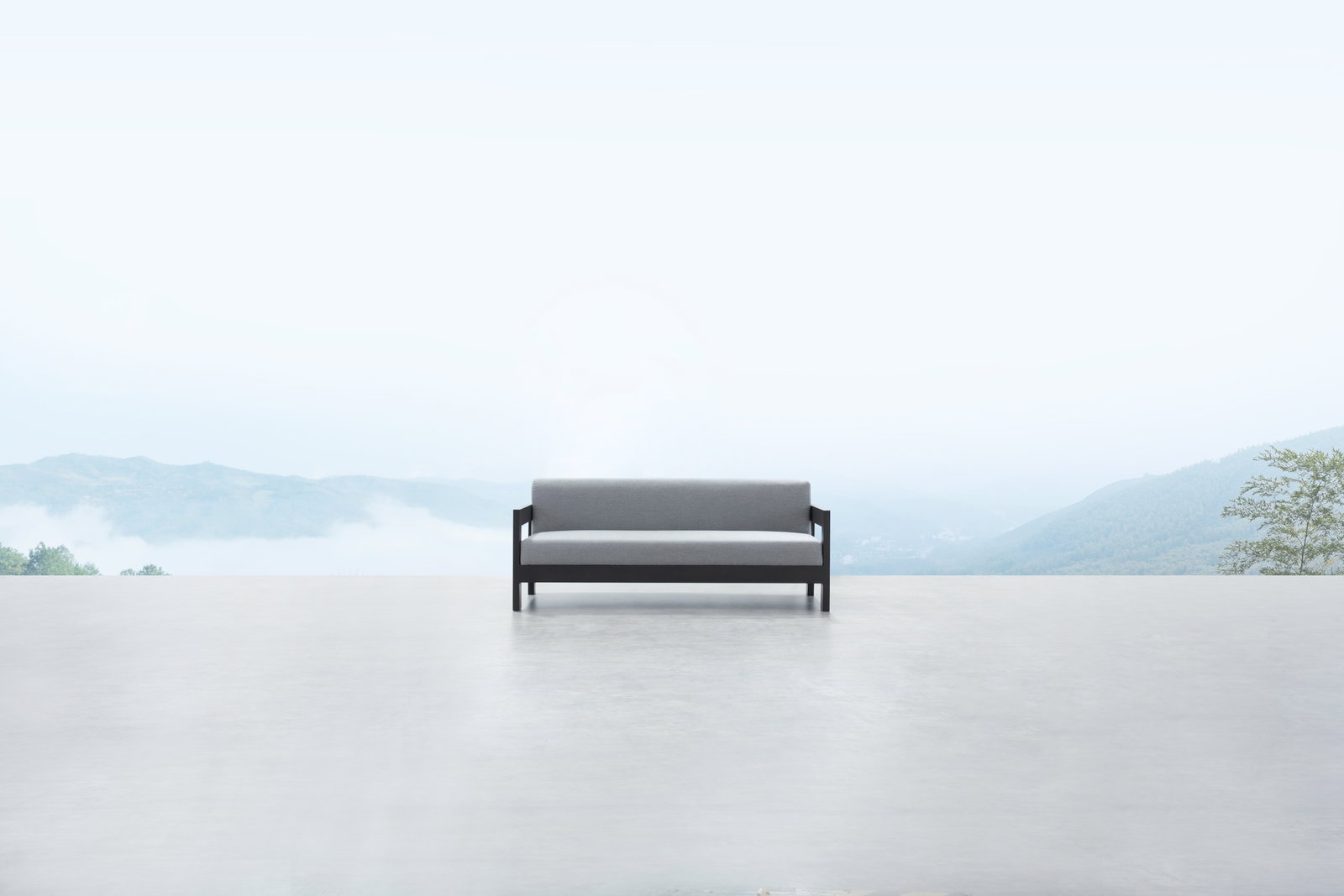 New Noosa Black Outdoor Fabric Two Seat Sofa