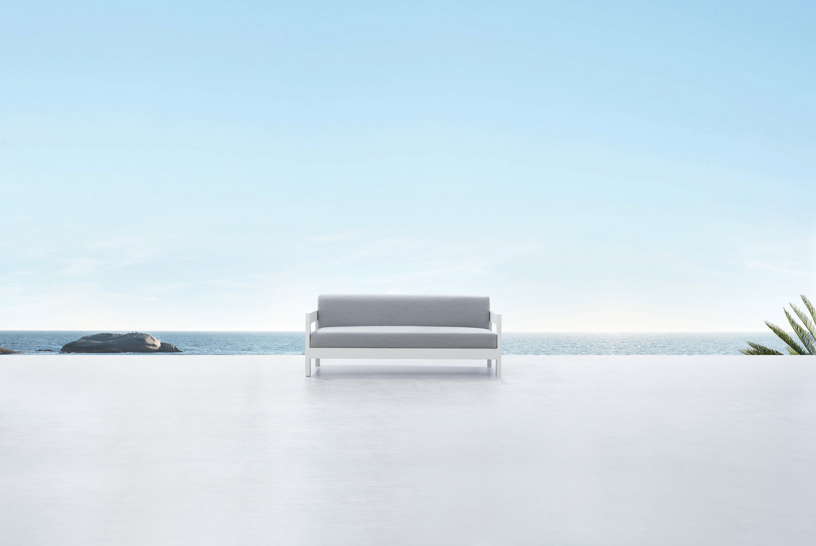 New Noosa White Outdoor Fabric Two Seat Sofa