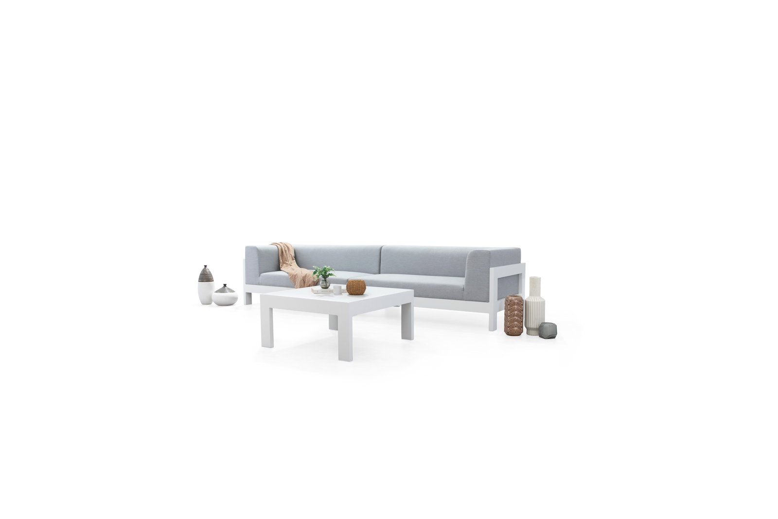 New Noosa White Outdoor Fabric Lounge With Coffee Table