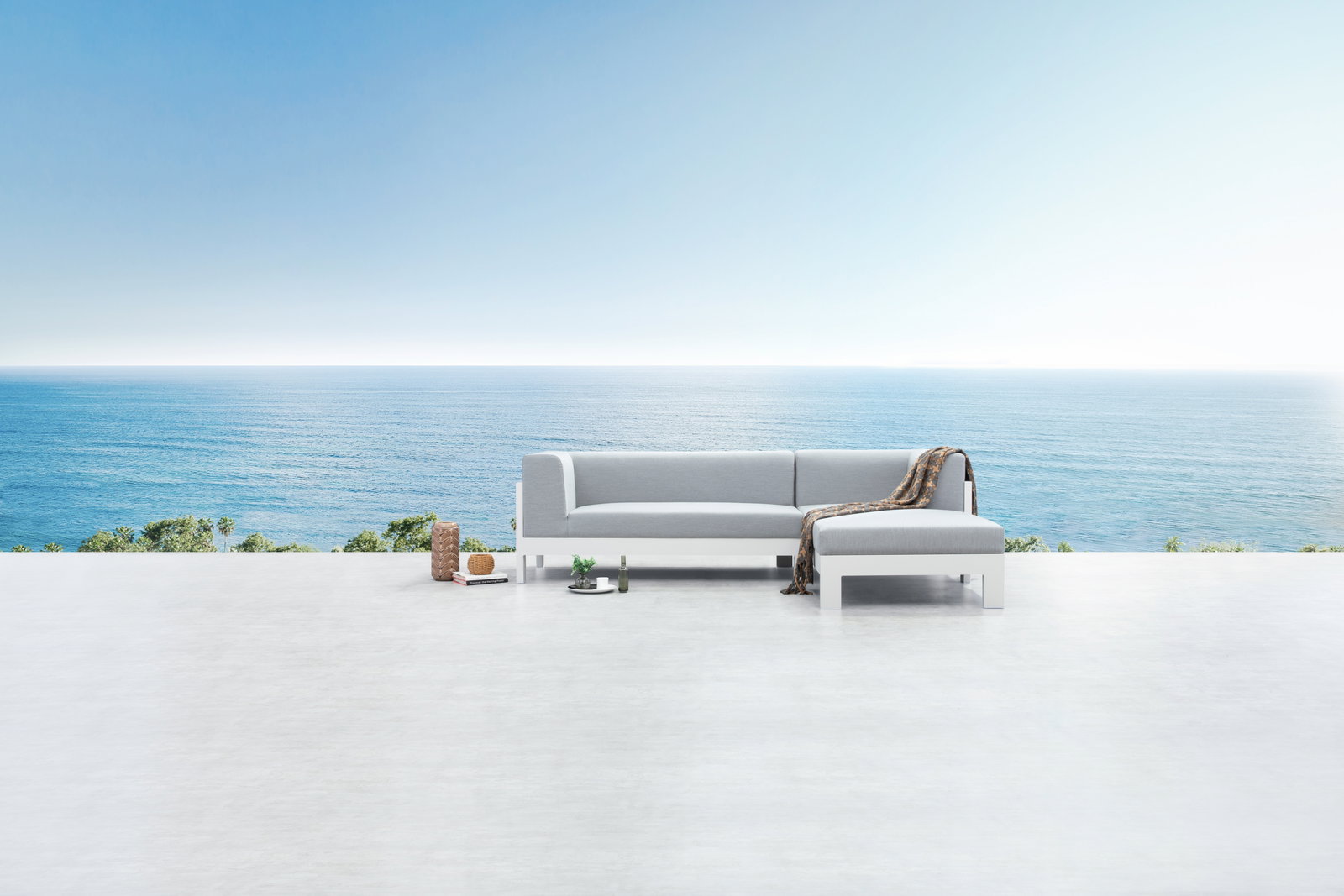 New Noosa White Outdoor Fabric Chaise Lounge