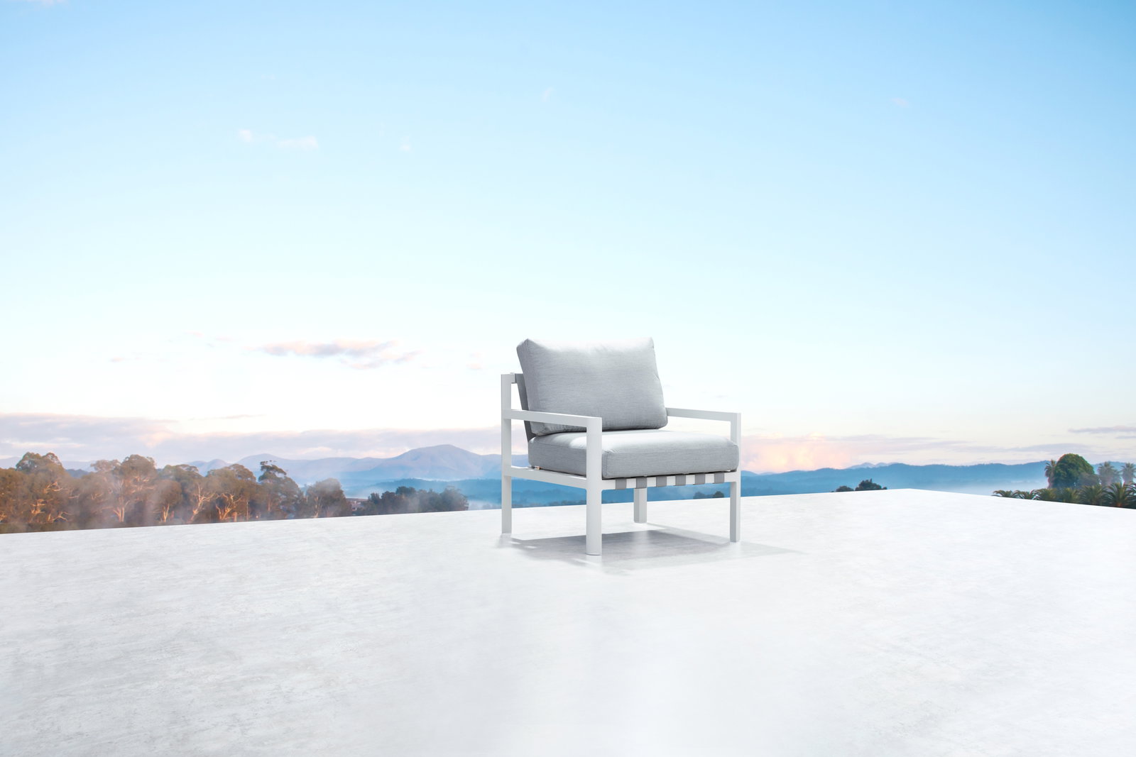 Manly White Outdoor Armchair