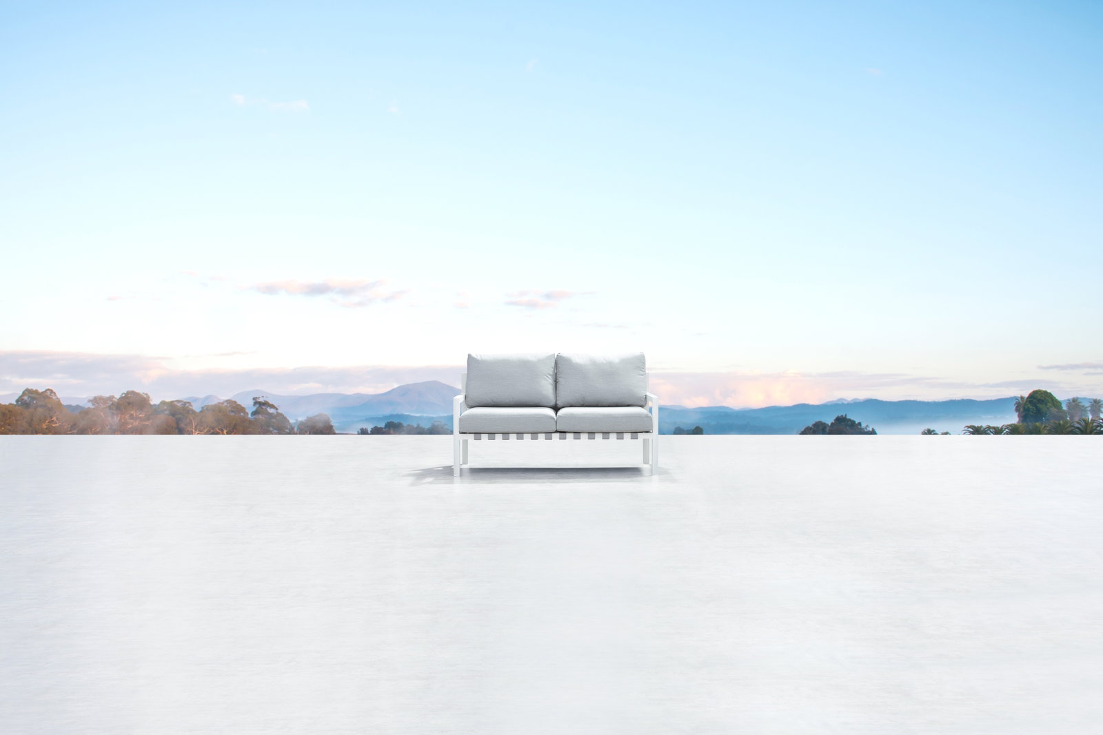 Manly White Outdoor Two Seat Sofa