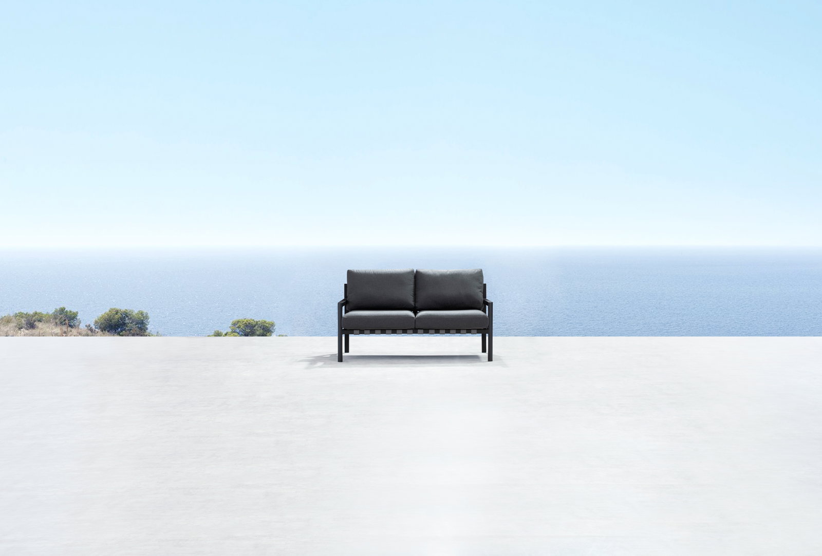 Manly Black Outdoor Two Seat Sofa