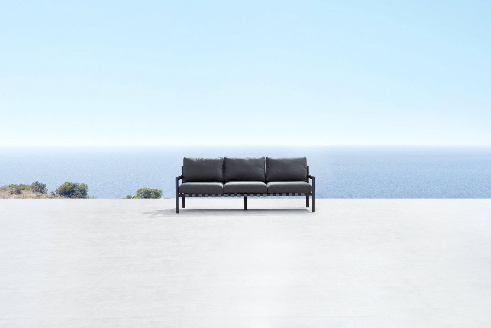 Manly Black Outdoor Three Seat Sofa