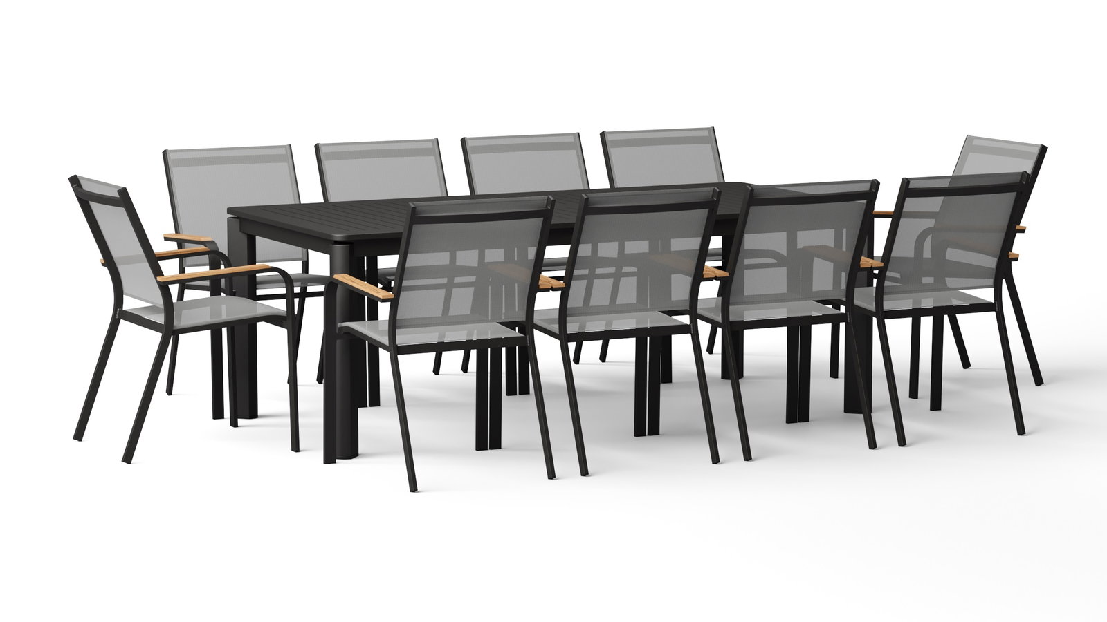 Wentworth Black 11-piece Outdoor Extendable Dining Set With Wentworth Black Chairs