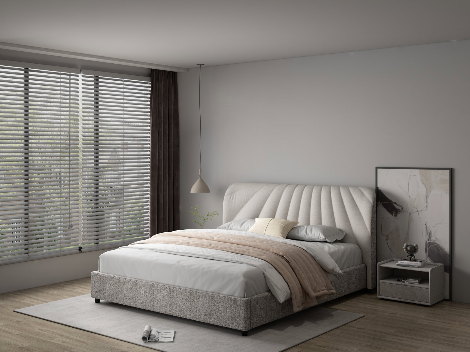 Purity Corsica Bed Frame King Cream Grey