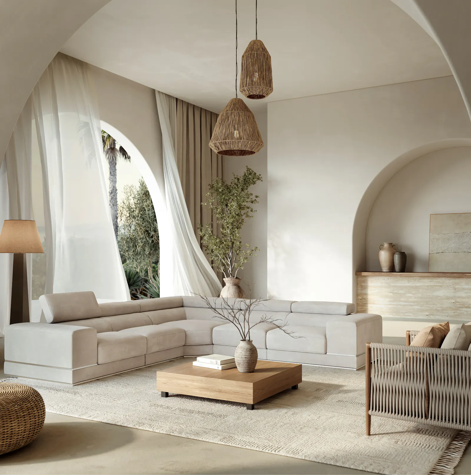 Napoleon Fabric Corner Lounge Option A