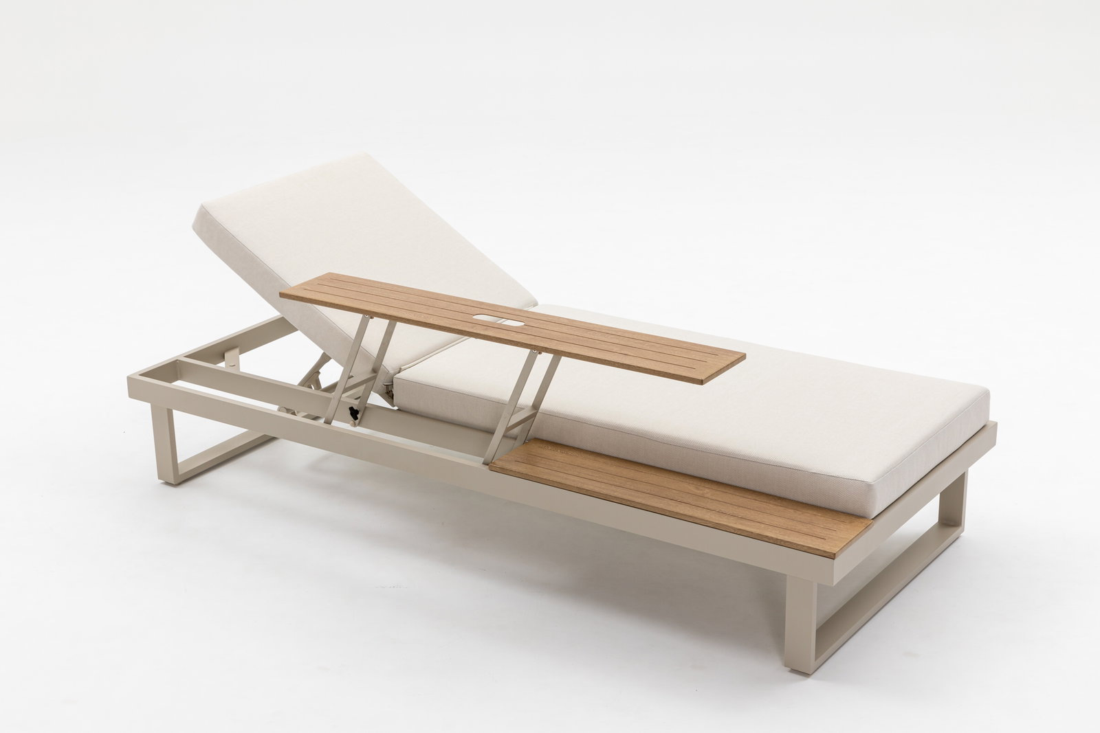 Avoca Mocha Outdoor Sunlounge with Adjustable Side Table