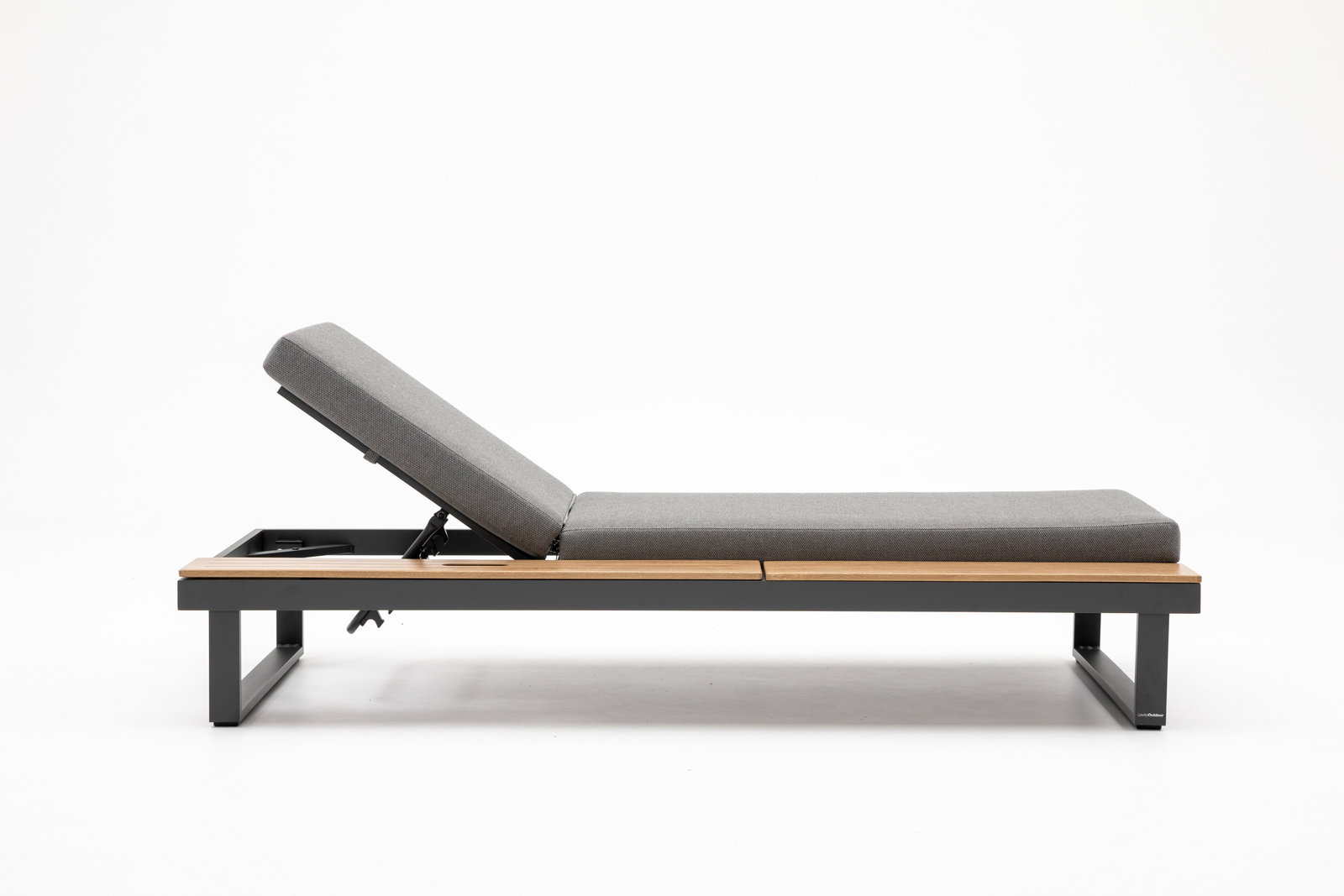 Avoca Anthracite Outdoor Sunlounge with Adjustable Side Table