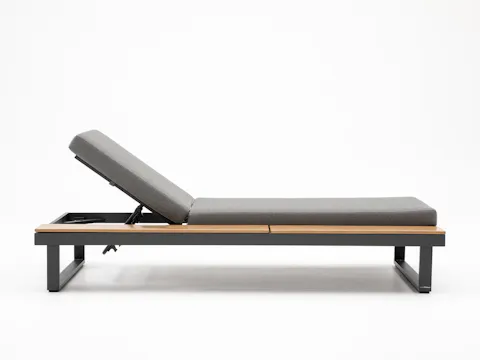 Avoca Anthracite Outdoor Sunlounge with Adjustable Side Table