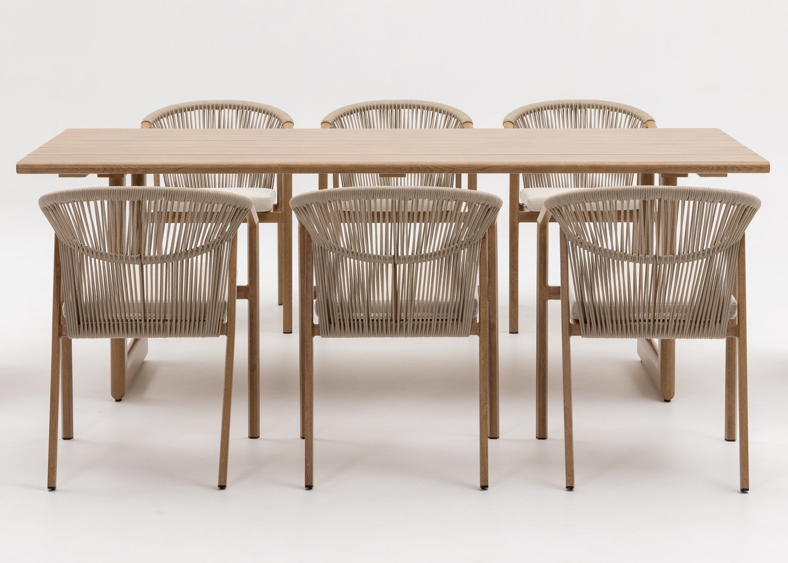 Balmain Oak 7-piece Outdoor Dining Set with Kiama Oak Chairs