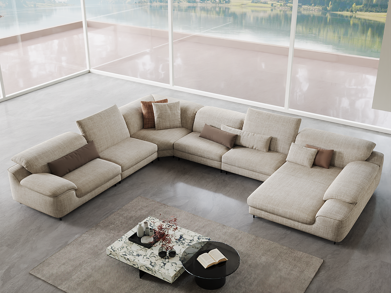 Carter Fabric Modular Lounge Option D