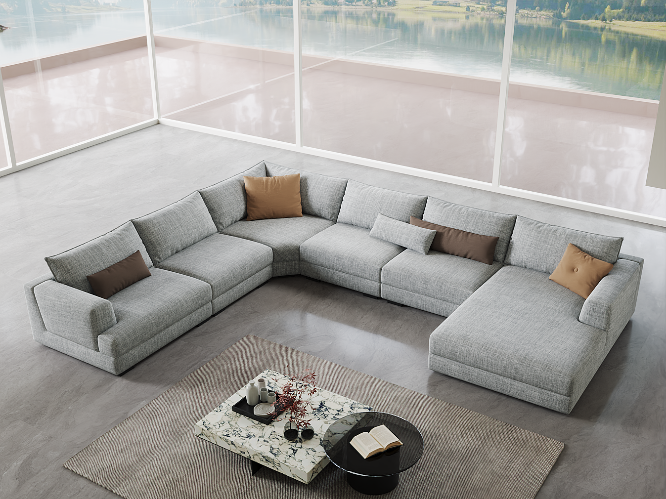 Archer Fabric Modular Lounge Option D