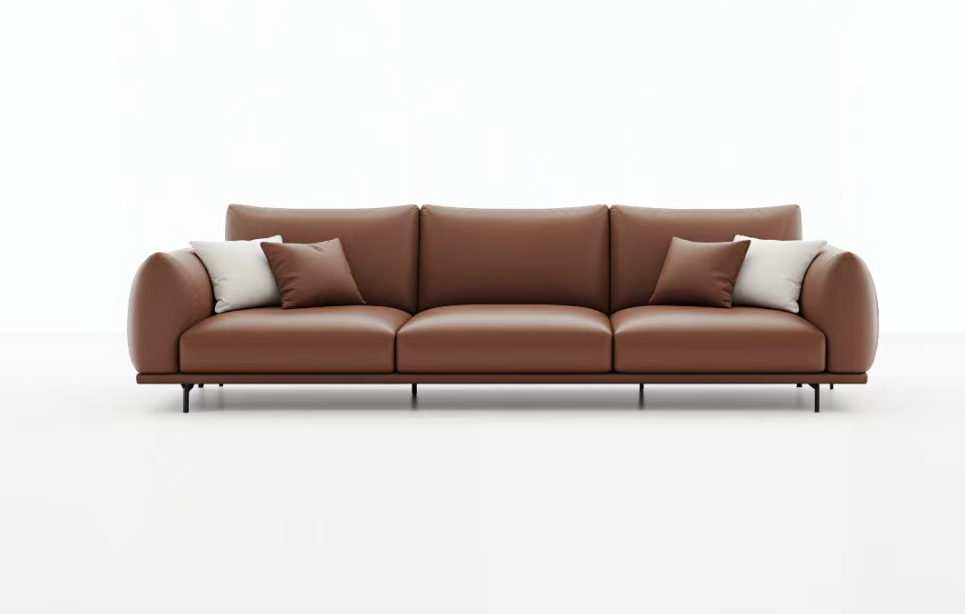 Fletcher Leather Three Seater Sofa