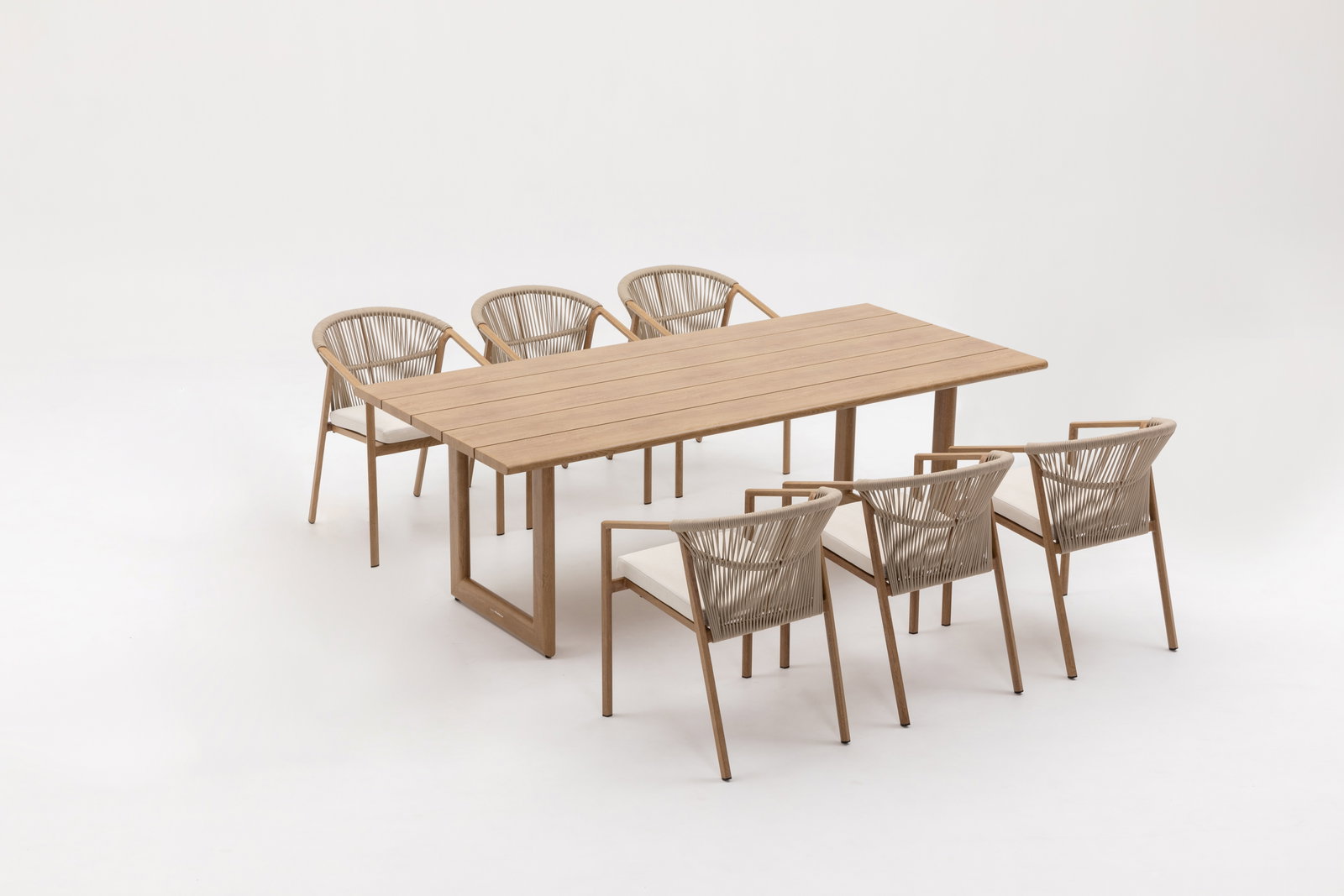 Balmain Oak 7-piece Outdoor Dining Set with Kiama Oak Chairs
