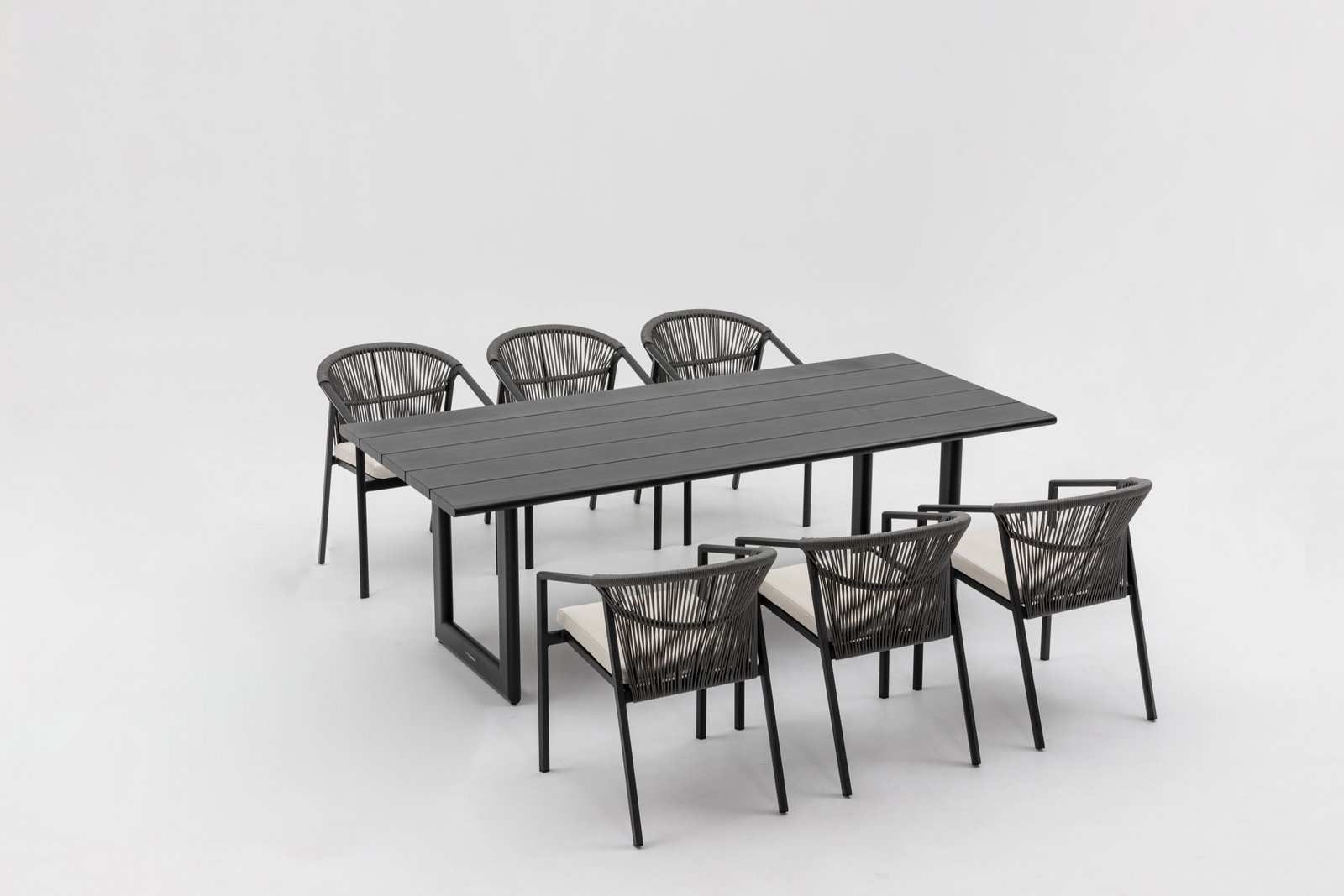 Balmain Ebony 7 - Piece Outdoor Dining Set With Kiama Ebony Chairs