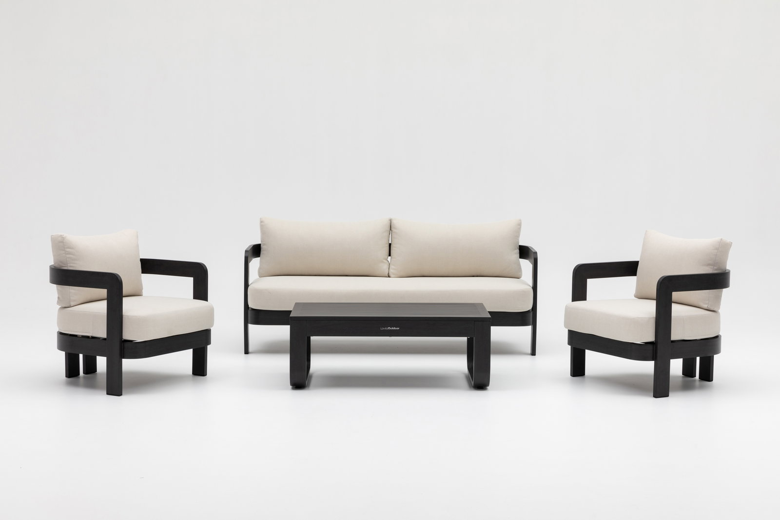 Balmain Ebony Outdoor Lounge Set 3+1+1 With Coffee Table