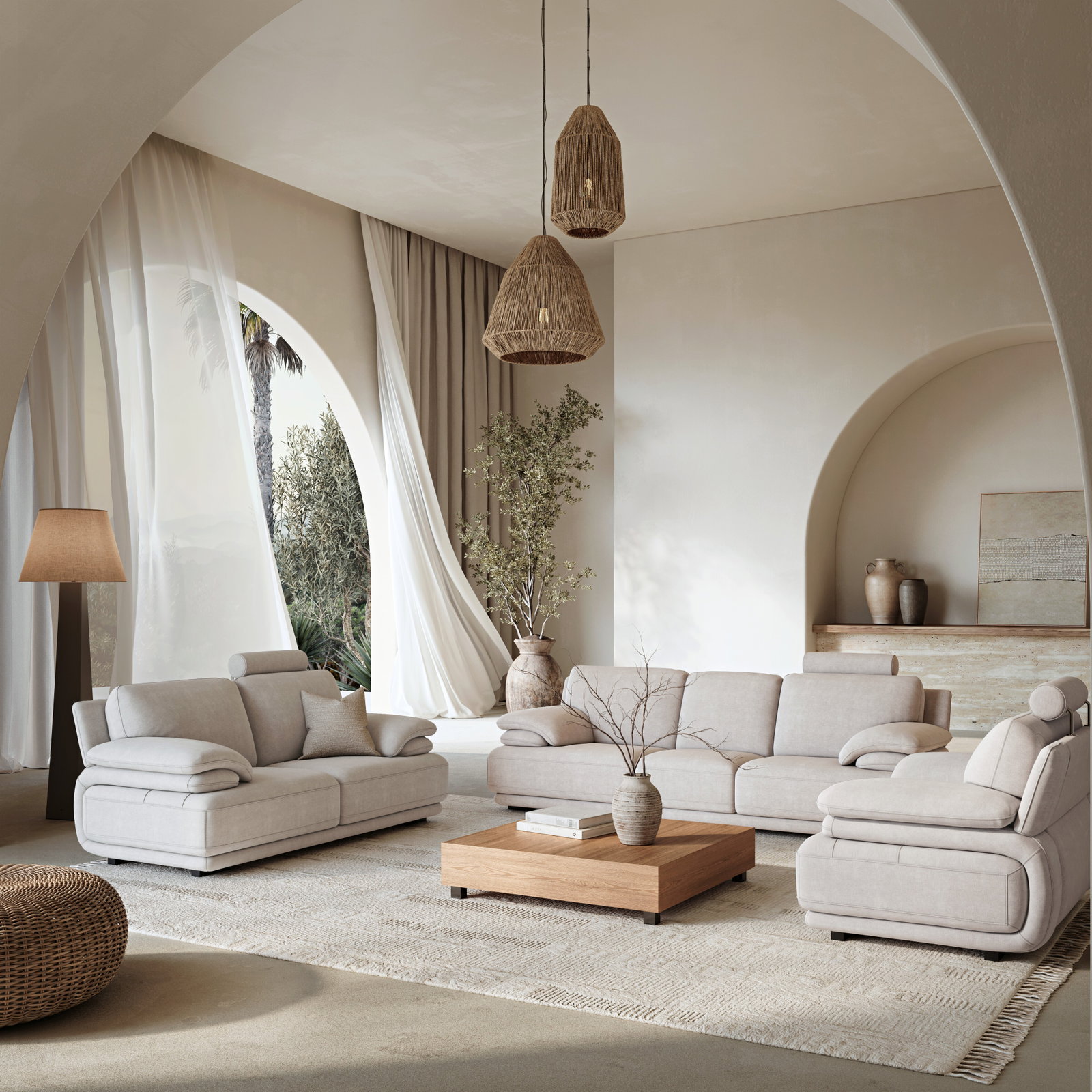 Juliet Fabric Sofa Suite 3 + 2 + 1