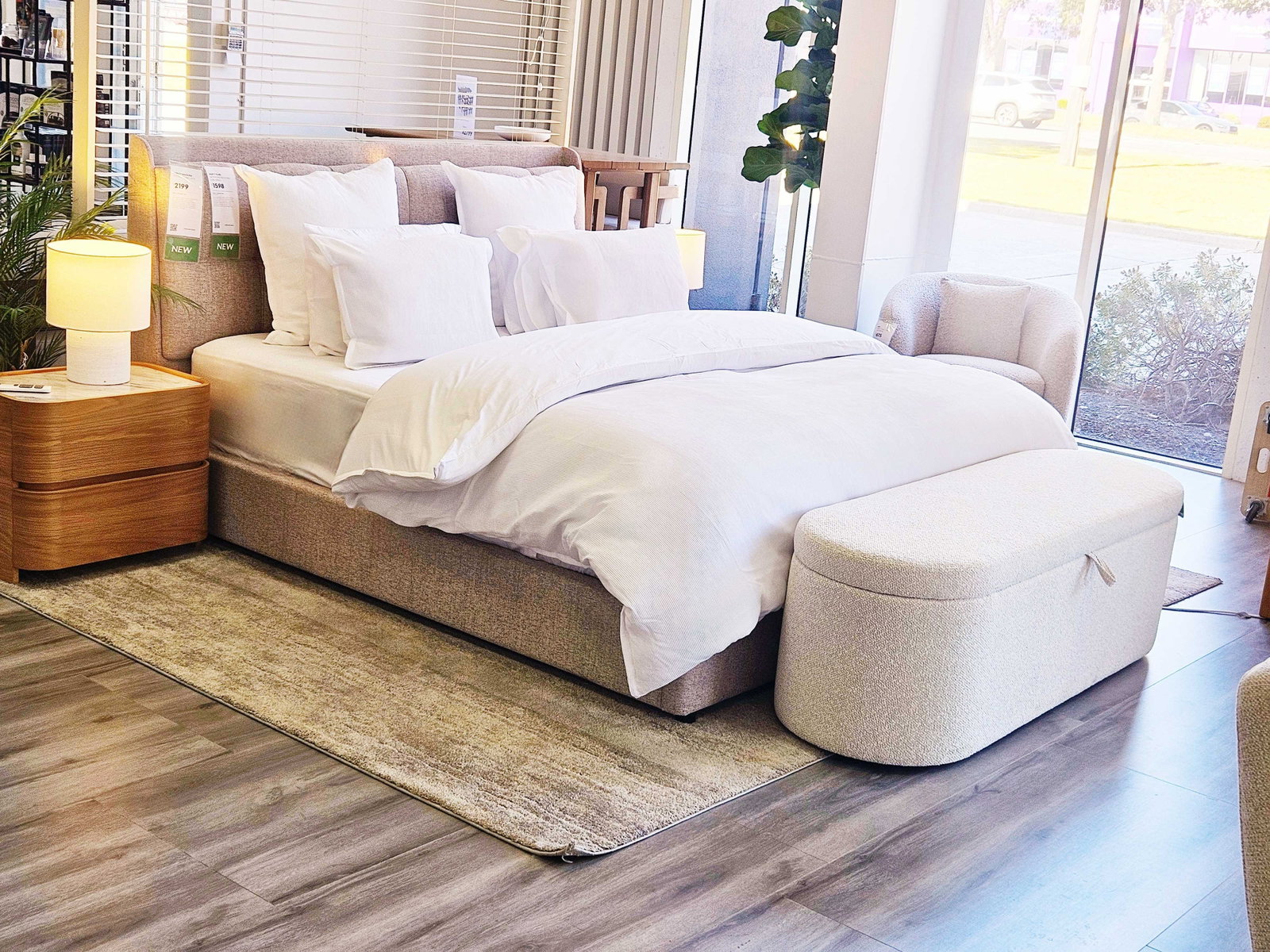 Purity Madeira Bed Frame King Latte