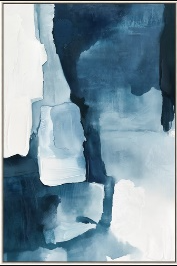 Interruptions in Still Framed Canvas Blue Drift