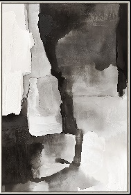 Interruptions in Still Framed Canvas Faint Carbon