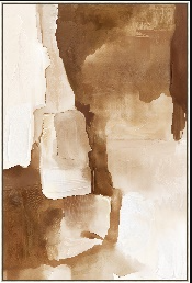 Interruptions in Still Framed Canvas Warm Ochre