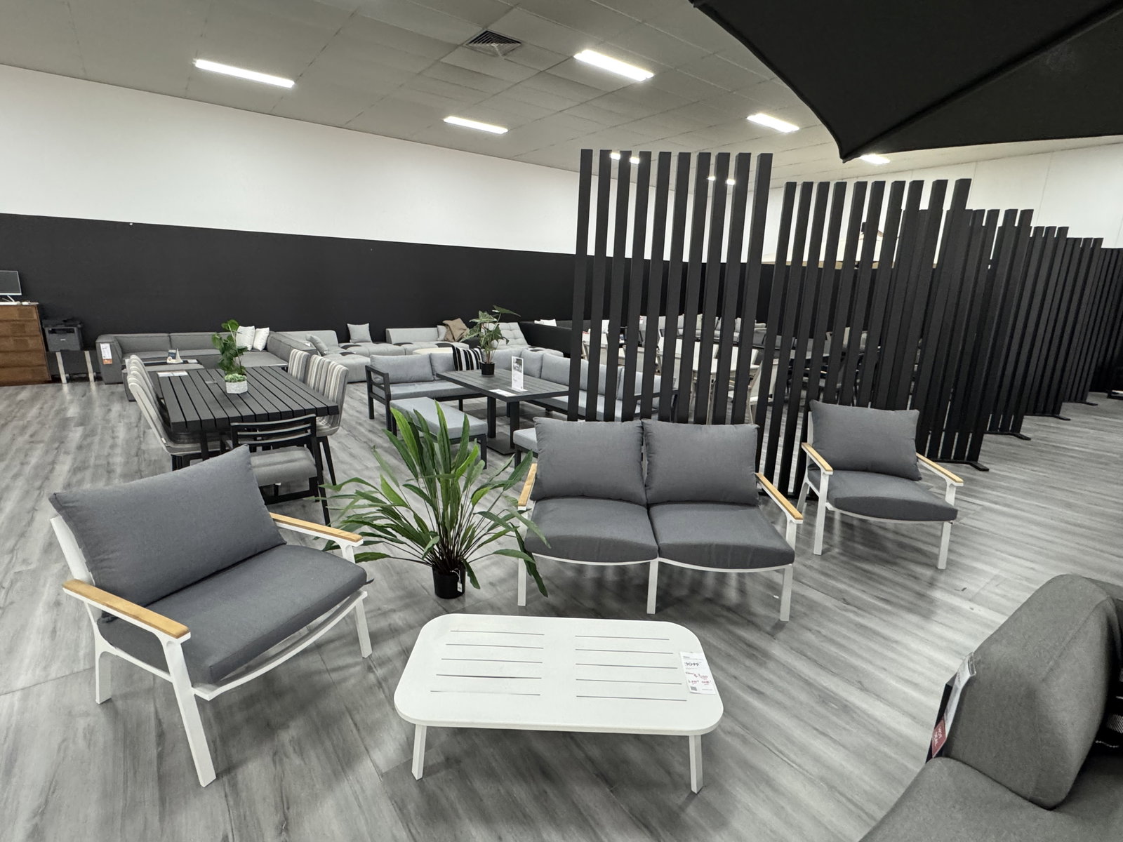 VENICE Outdoor Two Seat Sofa + Armchair X 2 And Coffee Table (Upholstered In Durable Outdoor Acrylic Fabric	 Features A Powder Coated Aluminium Frame, Fully Welded For Superior Strength	 Supportive Outdoor Foam Cushioning For The Ultimate In Outdoor Comfor 1