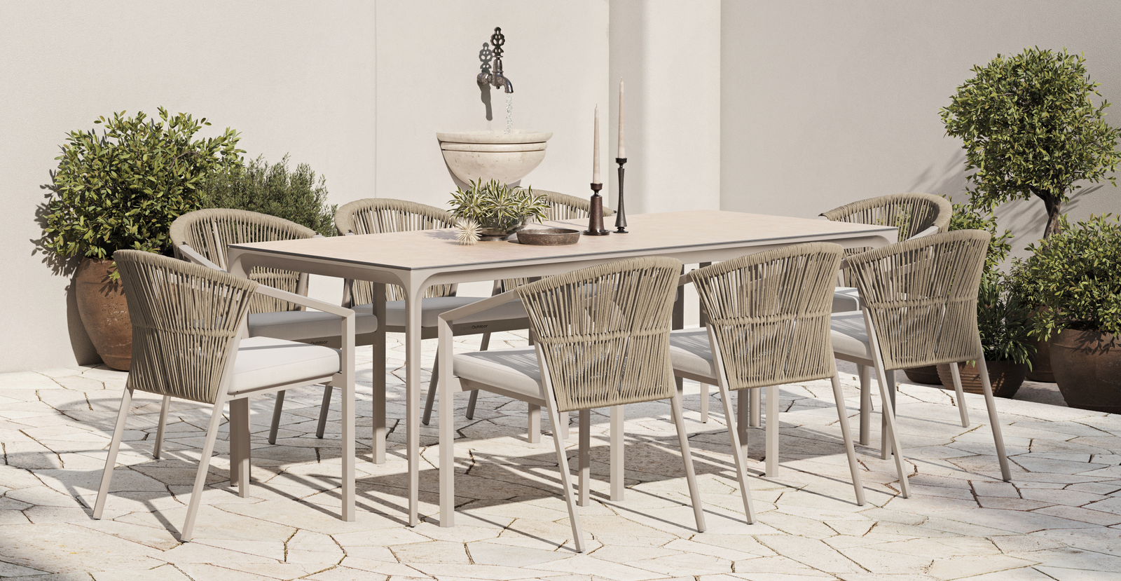 Kiama Mocha 9-piece Outdoor Dining Set