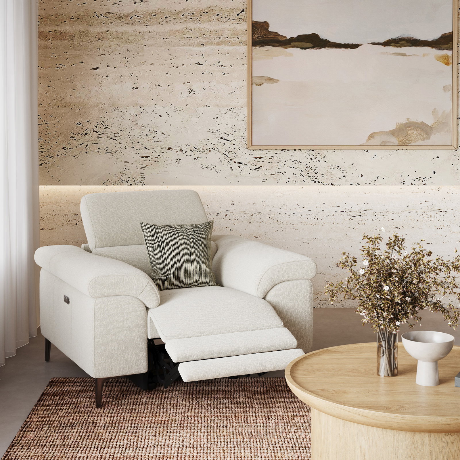 Carlisle Fabric Electric Recliner Armchair