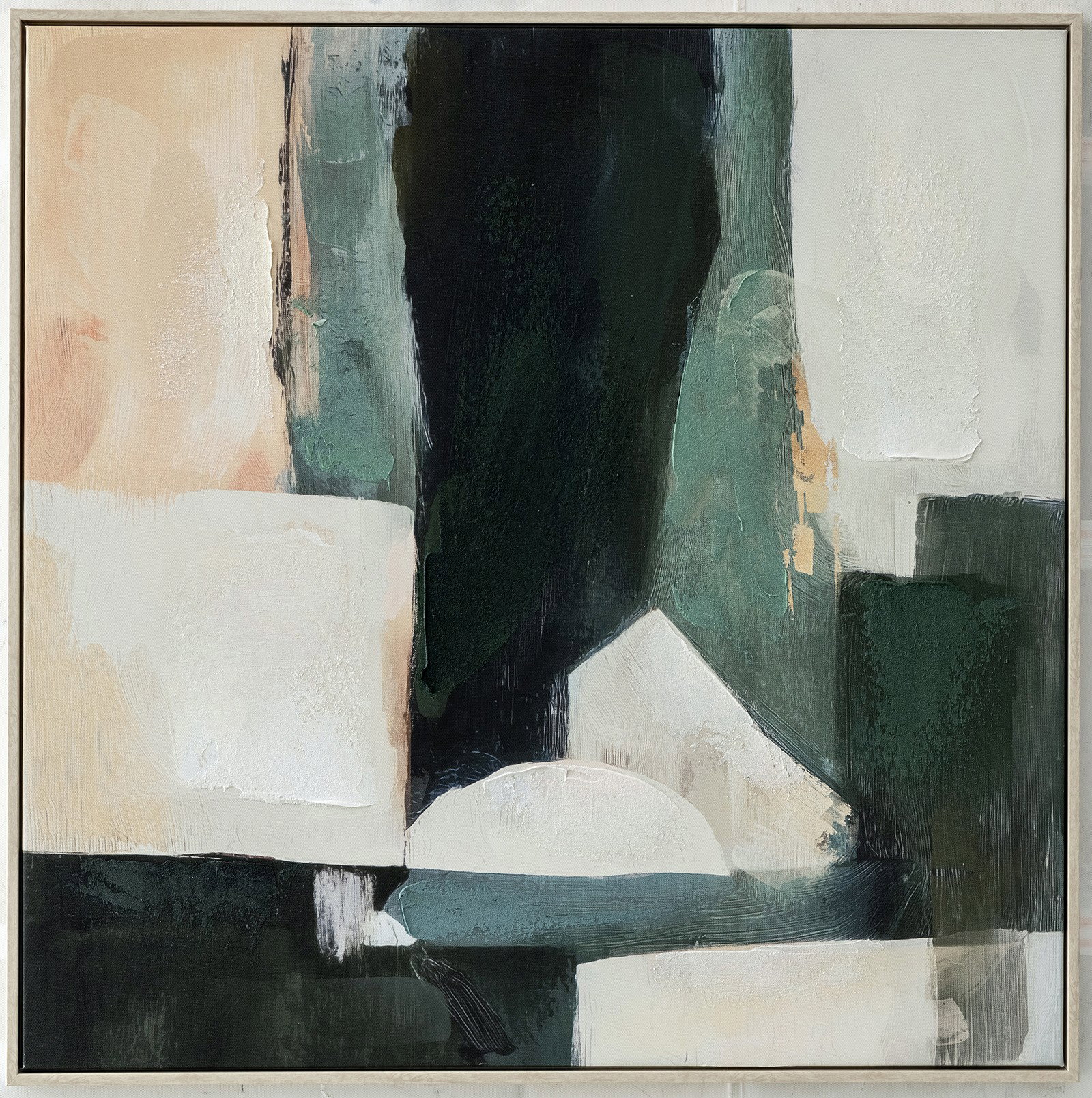 Echoe in Pale Framed Canvas Warm