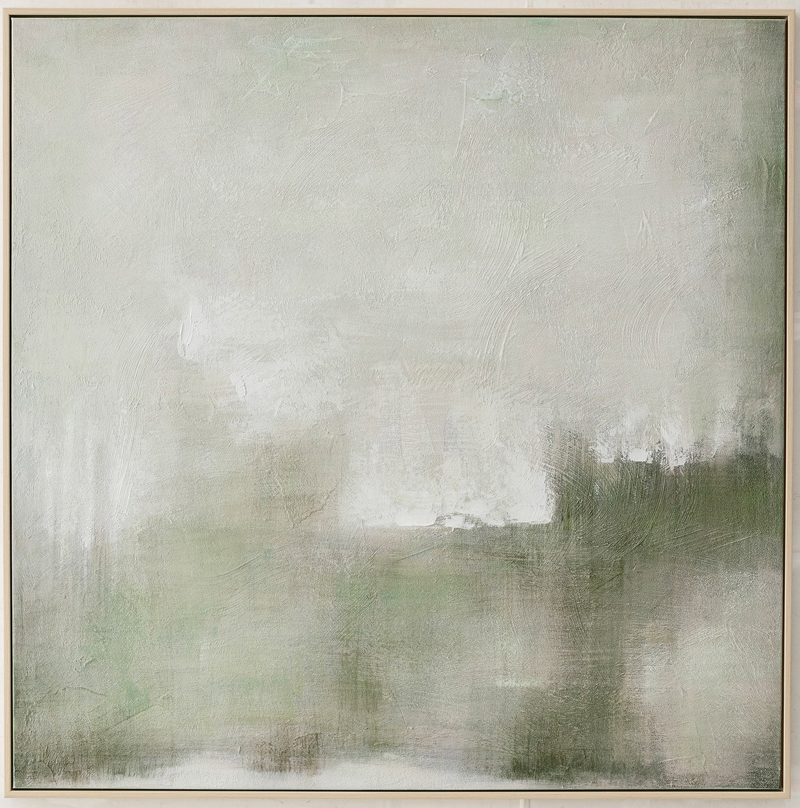 The Stillness Framed Canvas Moss Oil