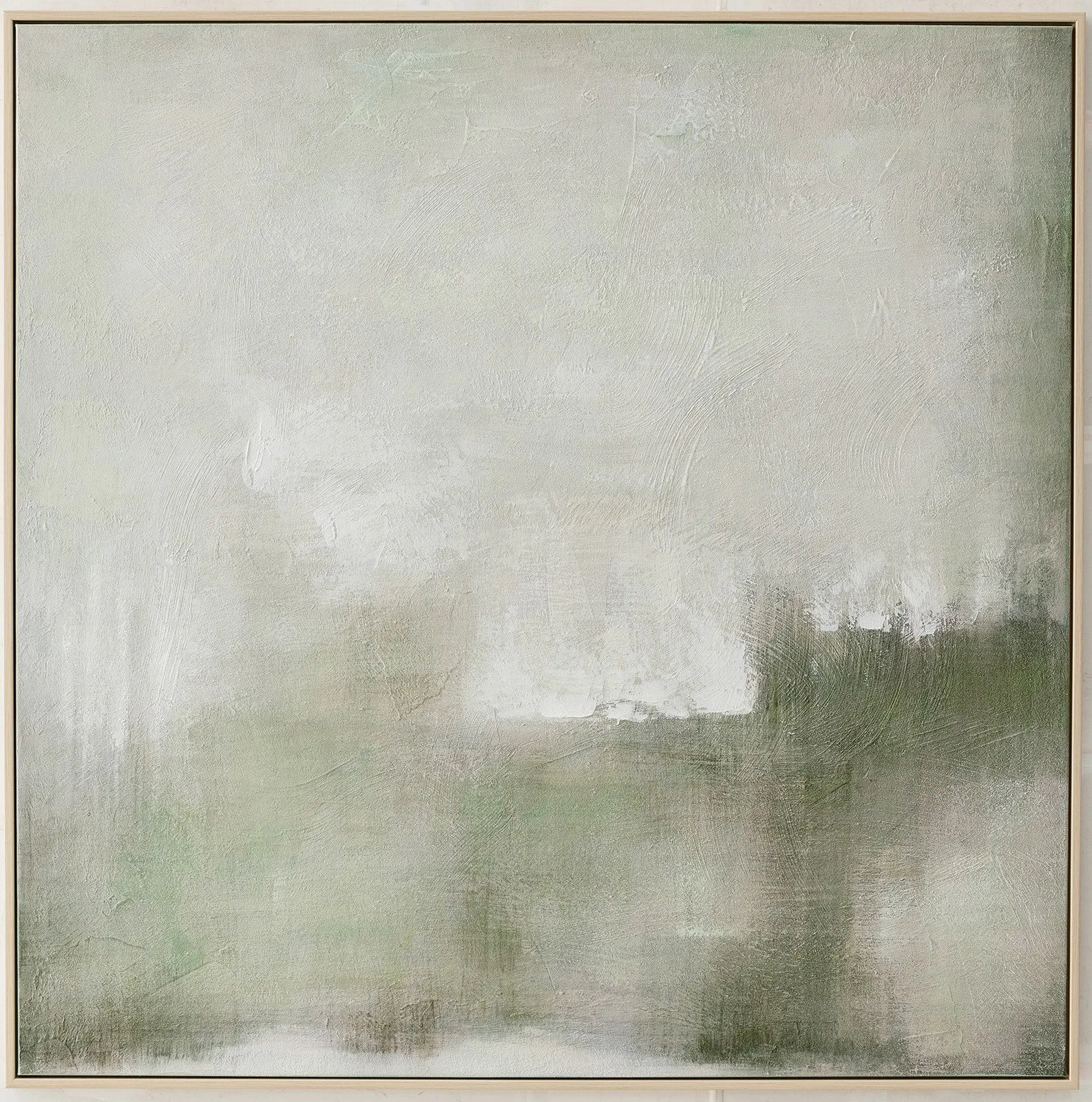 The Stillness Framed Canvas Moss Oil