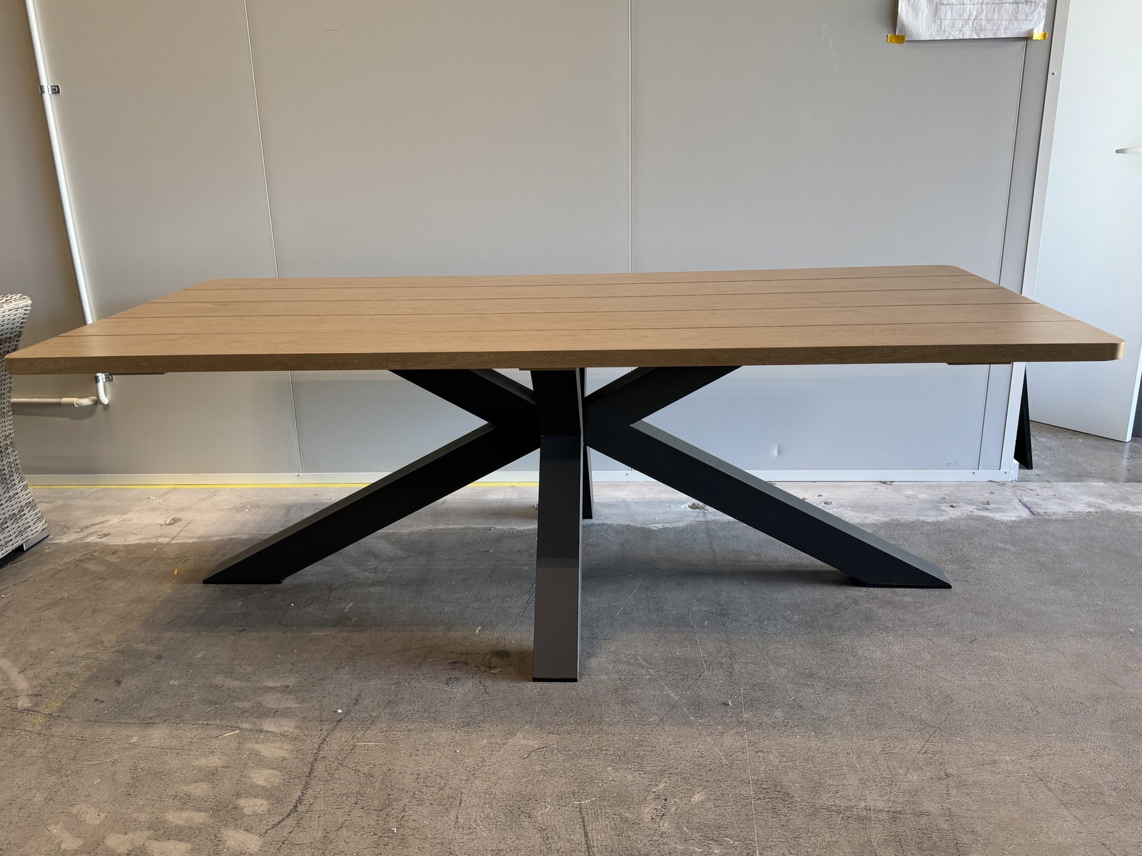 FRASER ANTHRACITE Outdoor Dining Table (Frame: Anthracite Aluminum, Table Top: Oak-alike Aluminium Frame) 1