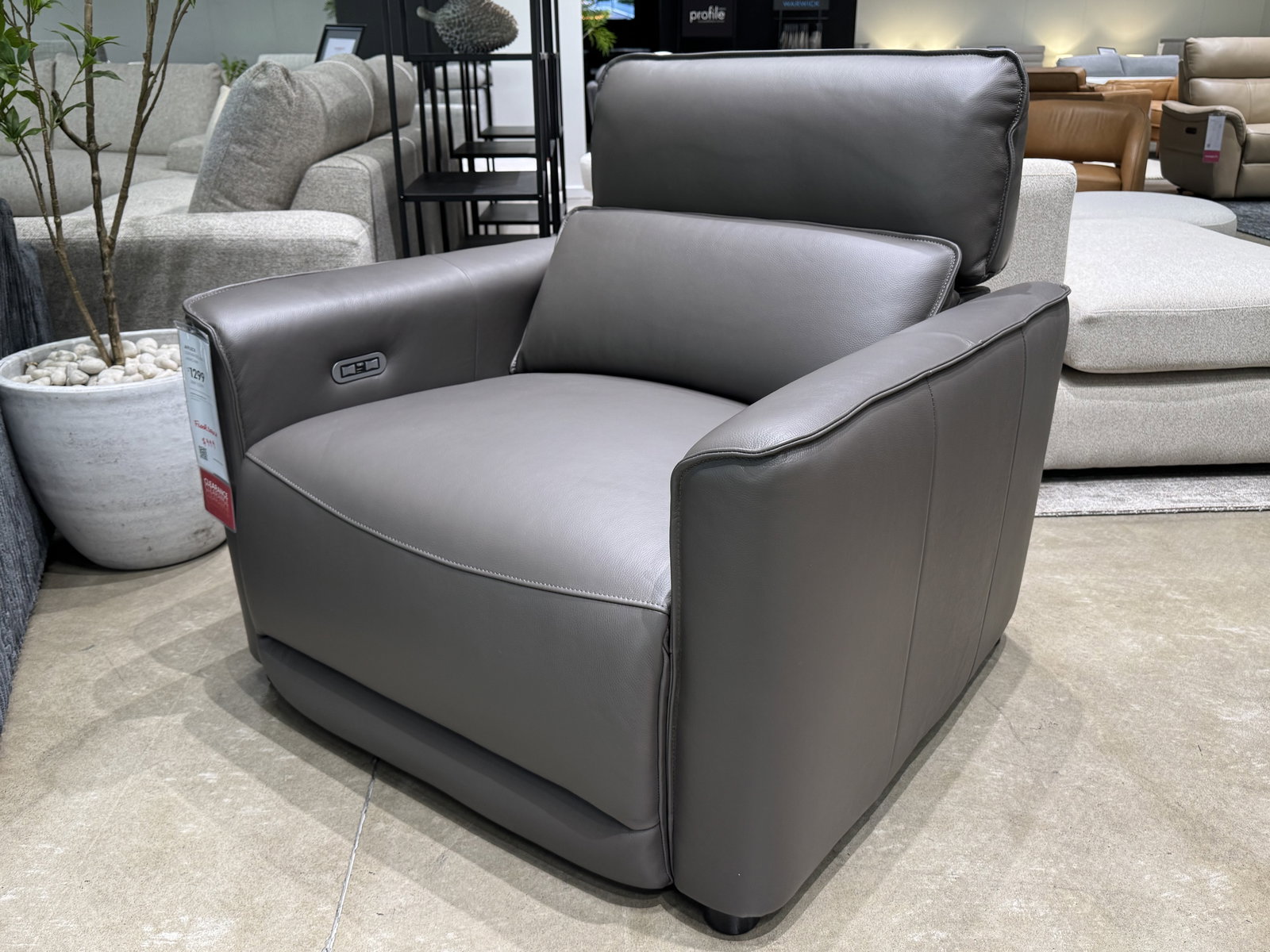 AFFLECK Leather Recliner Armchair (Material: Full Leather, Colour: Premium Graphite) 1
