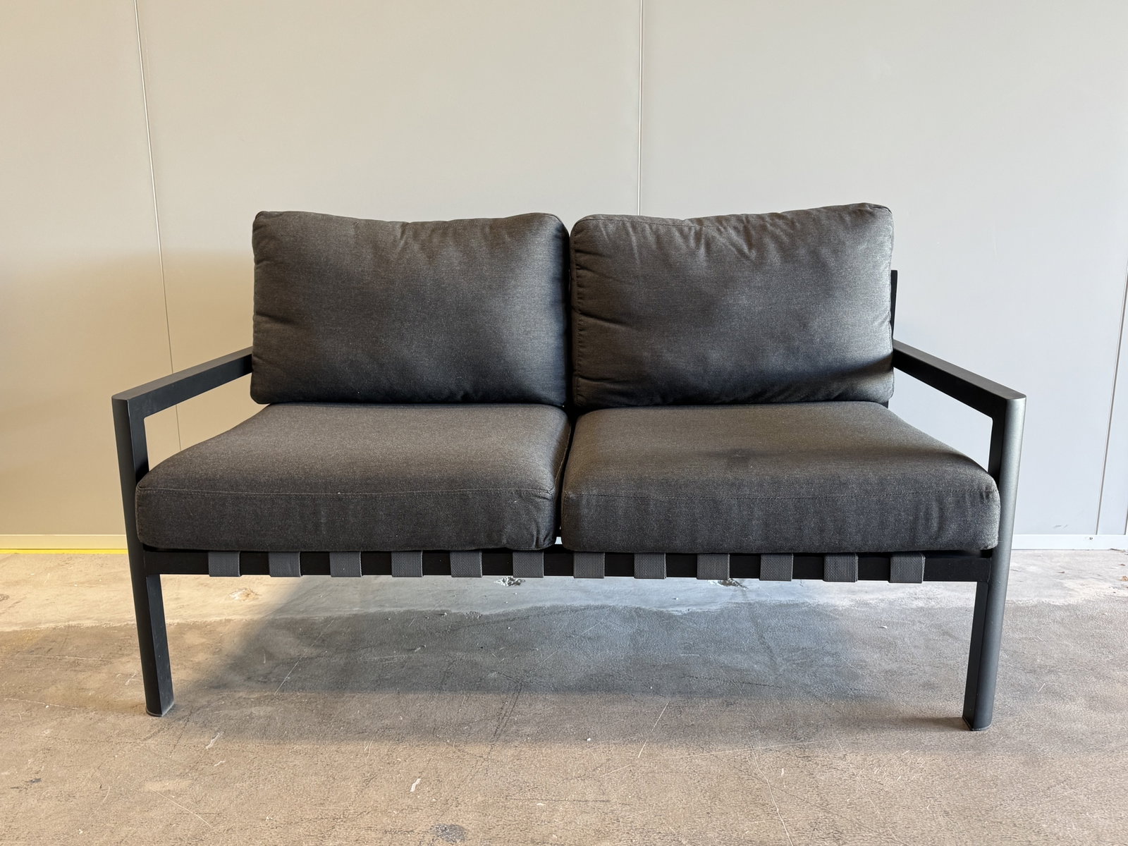 MANLY BLACK Outdoor Two Seat Sofa (Frame And Fabric: Black Frame With Sooty Fabric) 1
