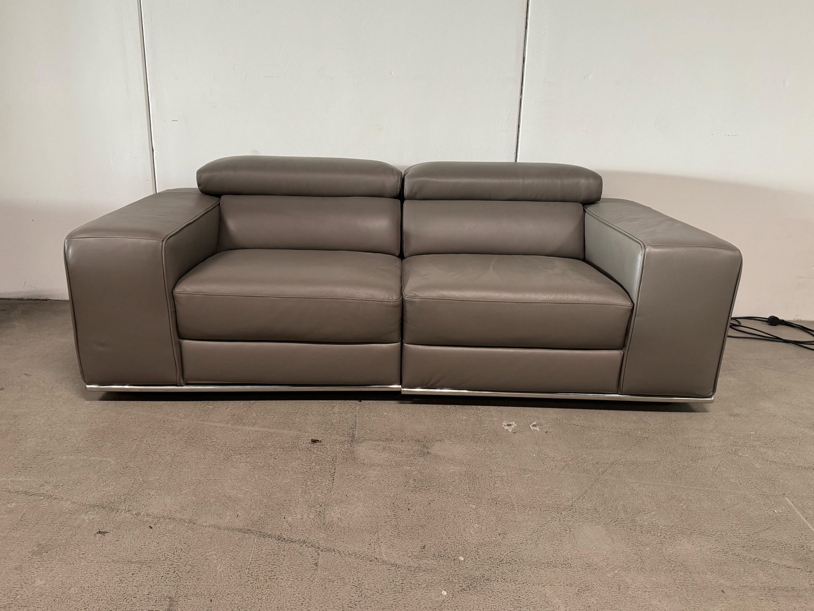 LORENZO Leather Two Seat Sofa (Material: Full Leather, Colour: Prestige Riverstone) 1