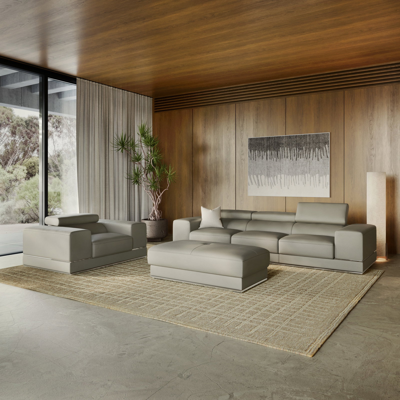 Napoleon Leather Three Seat Sofa