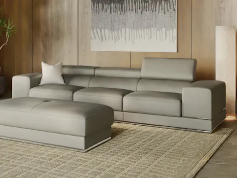 Napoleon Leather Three Seat Sofa