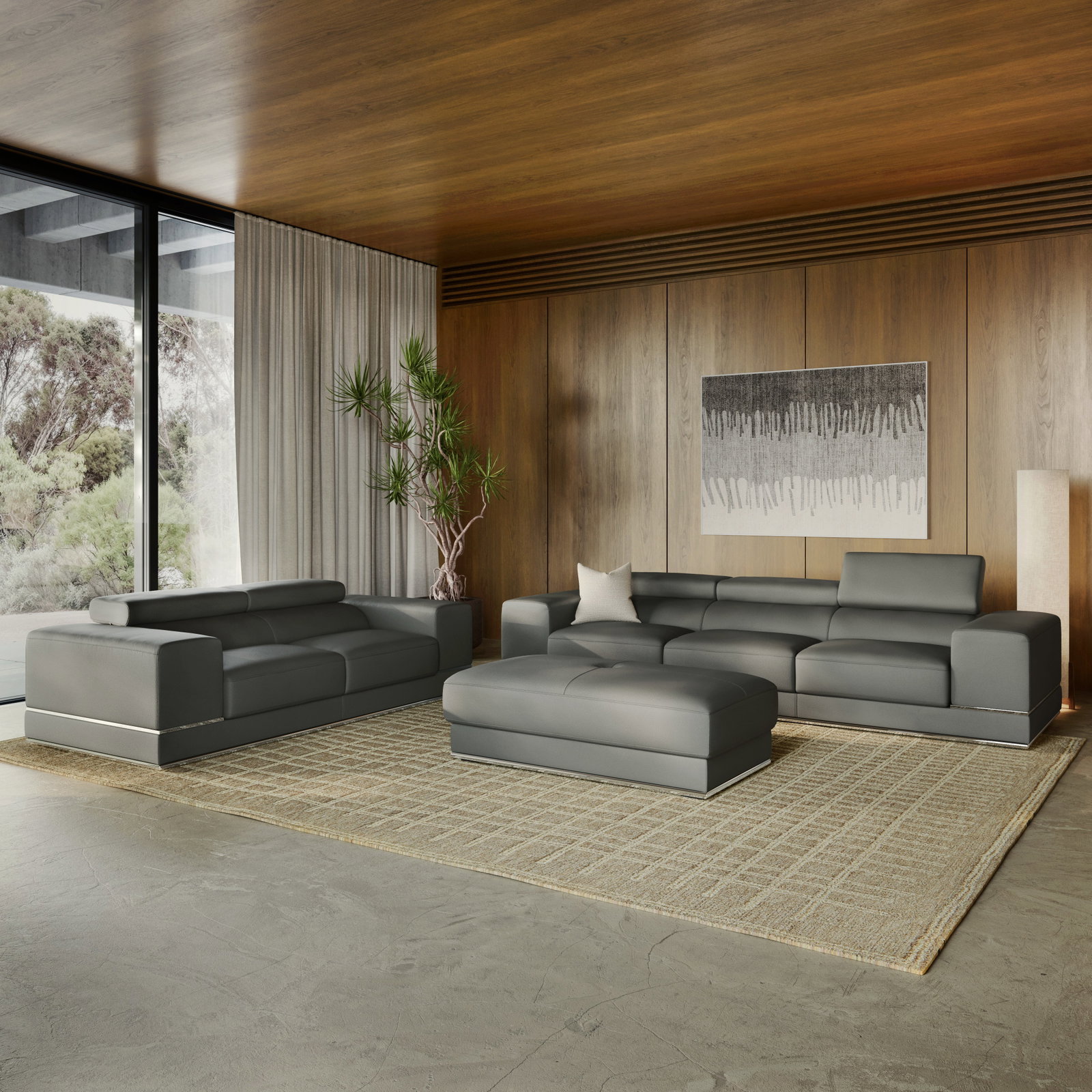 Napoleon Leather Two Seat Sofa