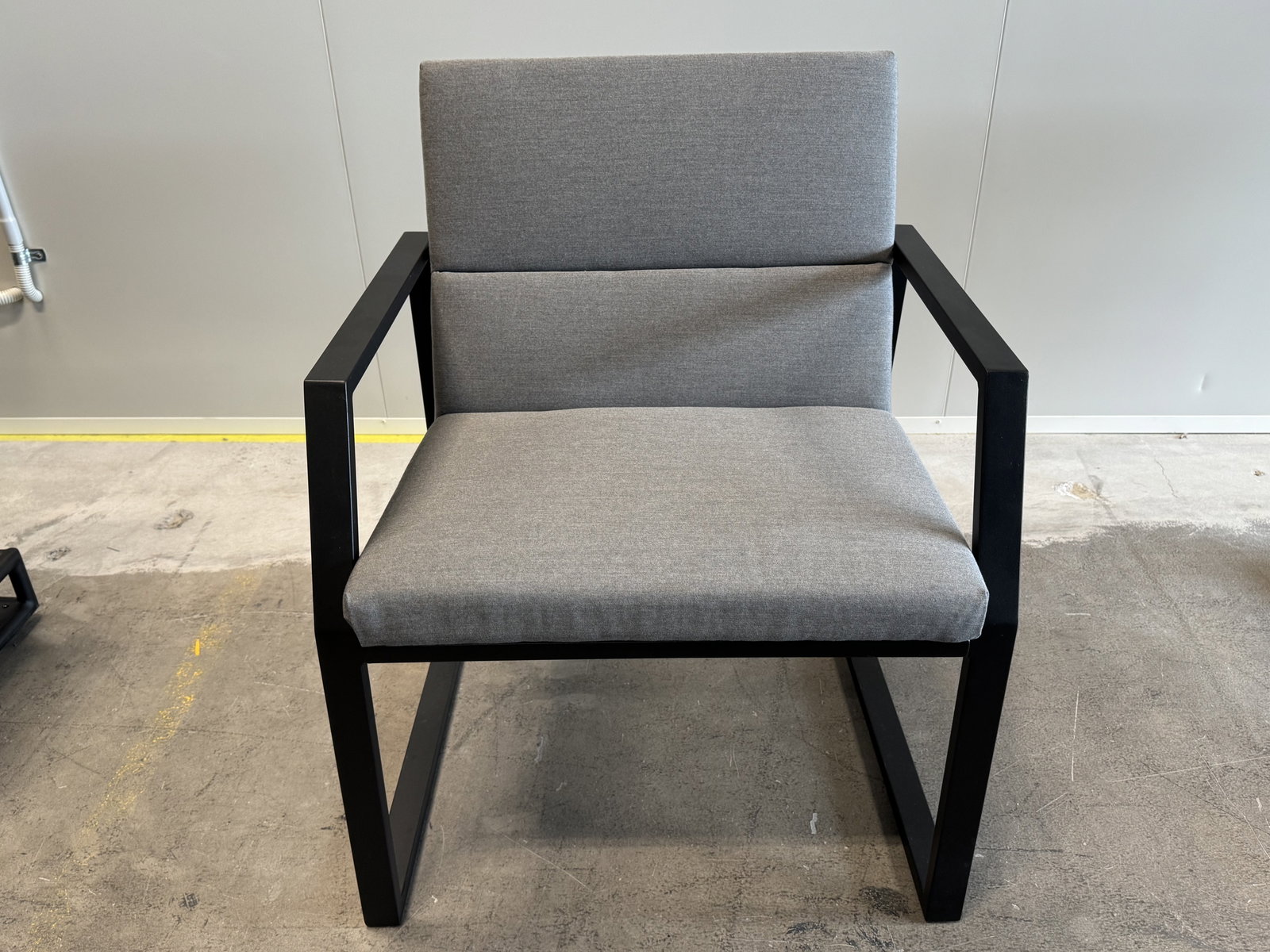 MANLY BLACK DINING TABLE (FRAME COLOUR: BLACK FRAME, TOP COLOUR: LIGHTGRAY SINTERED TOP) + 4 INVINI DINING CHAIRS Outdoor Dining (Frame Colour: Black Frame, Top Colour: Lightgray Sintered Top) 1