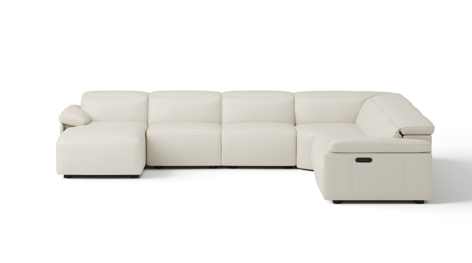 Harlow Leather Modular Lounge Option A, with Power Recliner, Power Headrest