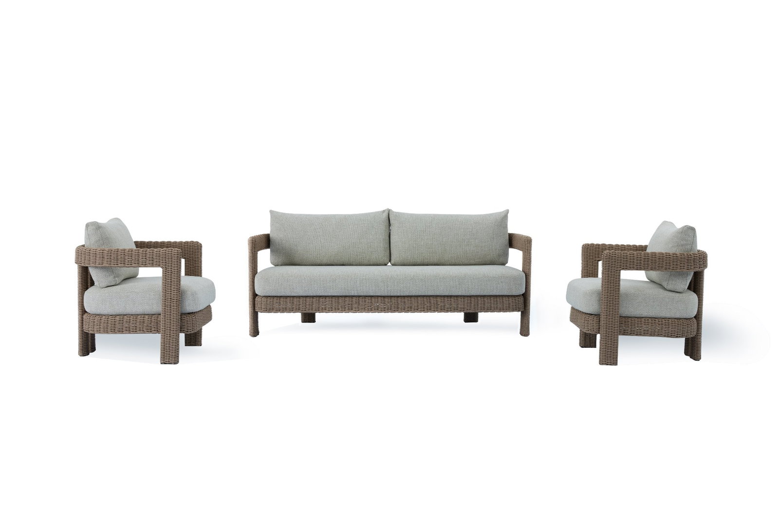 Rozelle Latte Outdoor Wicker Lounge Set 3+1+1