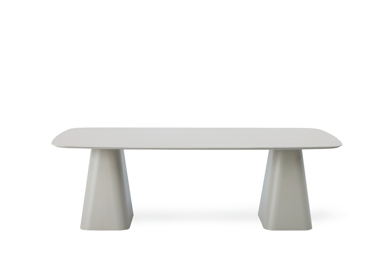 Flume Latte Outdoor Aluminium Rectangular Dining Table with Ceramic Top