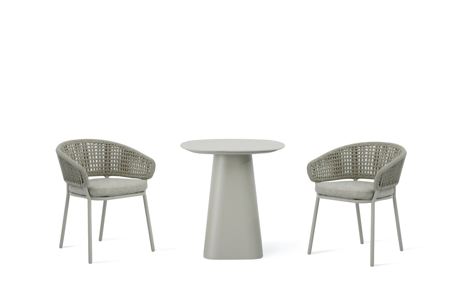 Flume Latte Outdoor Rope Dining Chair Set of Two