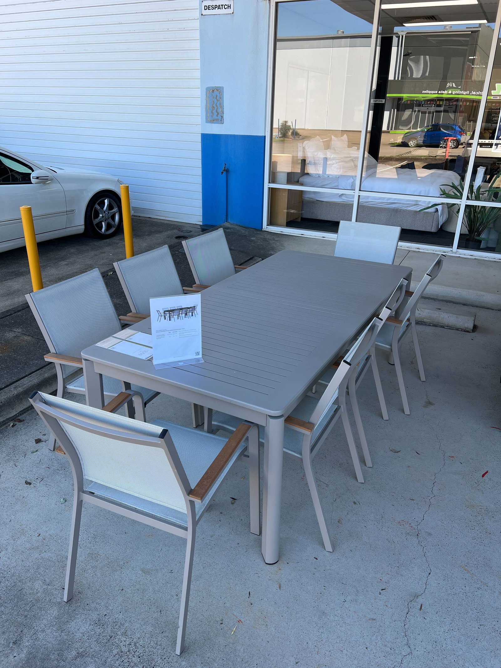 WENTWORTH OUTDOOR 9 PIECE TAUPE DINING SET 1
