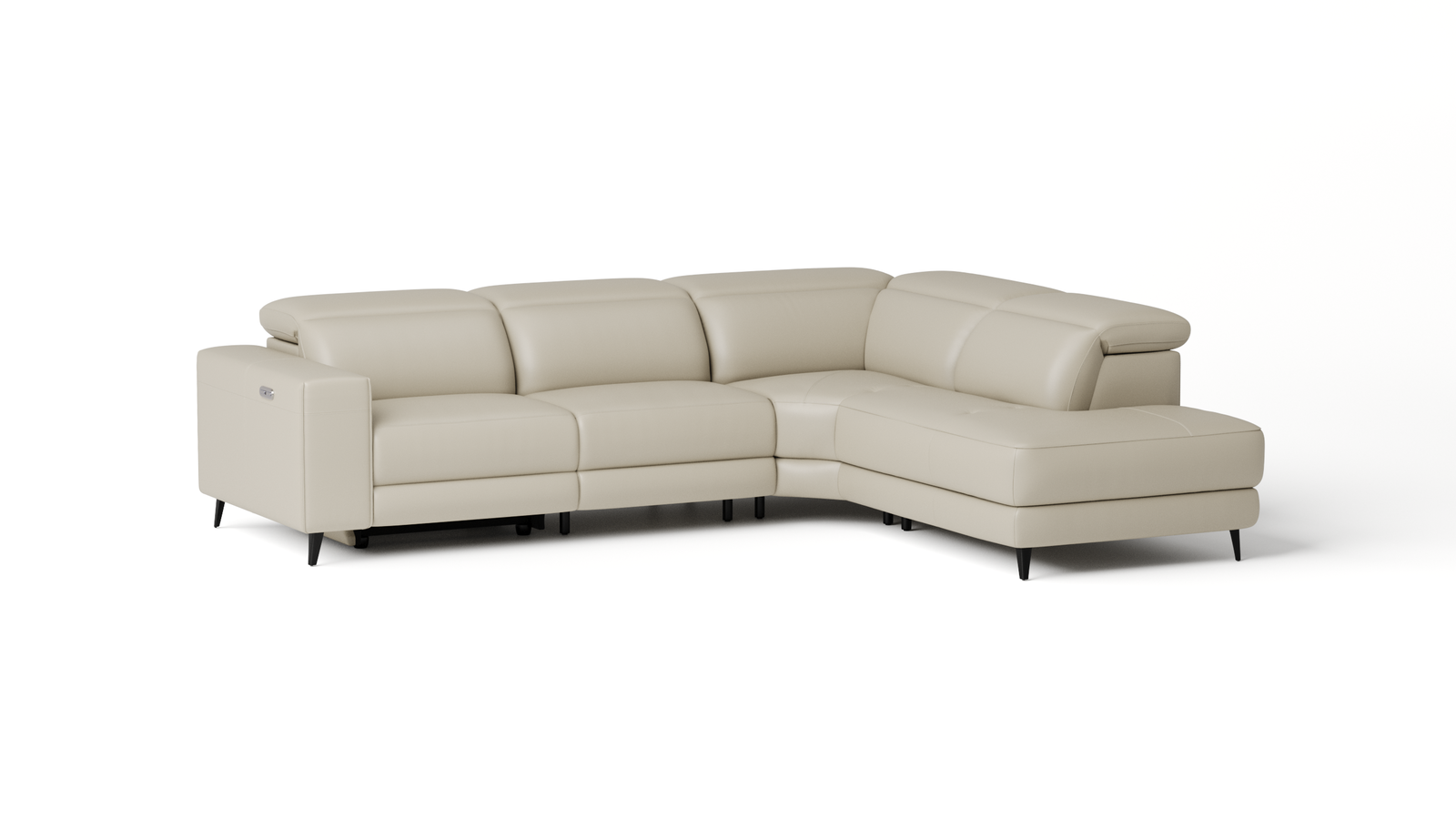 Stirling Leather Recliner Corner Lounge With Terminal Chaise